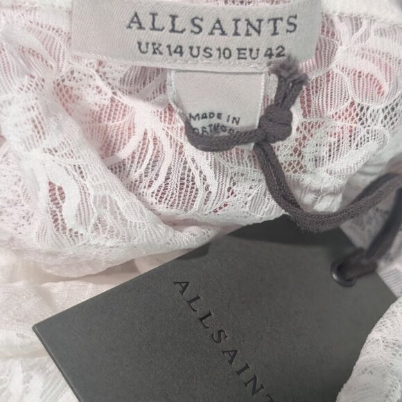 ALLSAINTS | Erity Lace Bodysuit In Chalk White - Picture 8 of 14